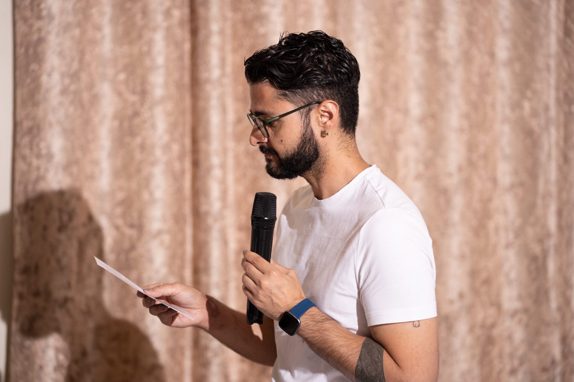 A speaker addresses an ESGM dialogue, 2024